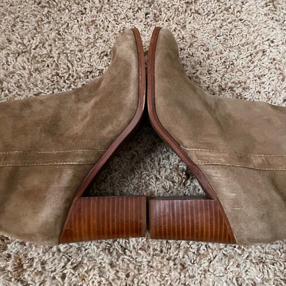 Splendid Boots Womens Size 10 Taupe Brown Suede Leather Knee High Heeled Western - Picture 9 of 14